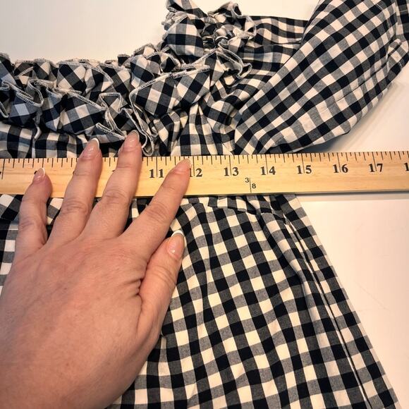 Vineyard Vines Women’s Black Gingham Off the Shoulder Mini Dress Small NWOT - Picture 9 of 10